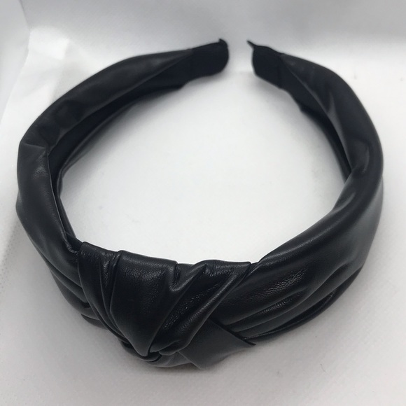 Faux Leather Black Hairband - Picture 3 of 5